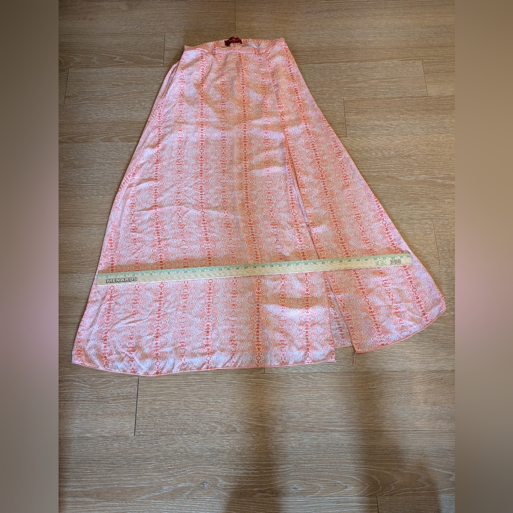 Chic Coral Maxi Skirt with Side Slit - Picture 7 of 11